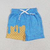 SS0619 Ice Cream Drip Sprinkles Blue Boy's Shorts
