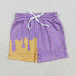 SS0621 Ice Cream Drip Sprinkles Purple Boy's Shorts