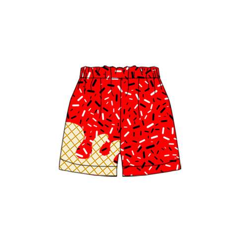 Preorder 08.14 SS0637 Ice Cream Drip Sprinkles Red Boy's Shorts