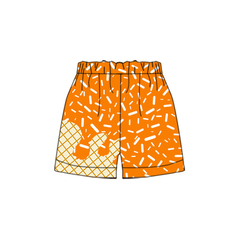 Preorder 08.14 SS0639 Ice Cream Drip Sprinkles Orange Boy's Shorts
