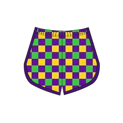 Preorder 10.20 MOQ 5 pcs SS0657 Mardi Gras Plaid Girl's Shorts