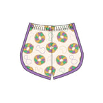 Preorder 10.20 MOQ 5 pcs SS0659 Mardi Gras Donut Girl's Shorts