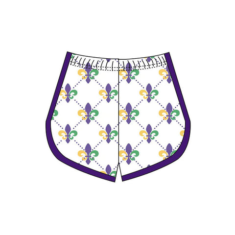 Preorder 10.20 MOQ 5 pcs SS0660 Mardi Gras Girl's Shorts