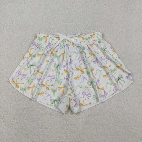 SS0679 Mardi Gras Bows Yoga Adult Women Shorts