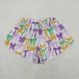 SS0681,SS0684 Mardi Gras Bows Mommy and me Sports Shorts Styles