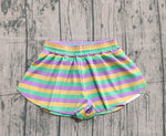 Preorder MOQ 5 pcs SS0685 Mardi Gras Stripe Girl's Shorts