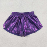 SS0686 Shiny Purple Mardi Gras Sports Girl's Shorts