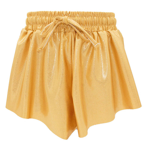 Preorder 11.17 MOQ 5 pcs SS0687 Gold Mardi Gras Sports Girl's Shorts