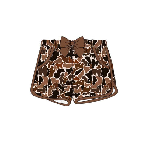 Preorder 11.17 MOQ 5 pcs Hunting Camo Bows Sports Girl's Shorts