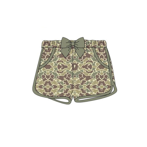 Preorder 11.17 MOQ 5 pcs Hunting Camo Bows Sports Girl's Shorts