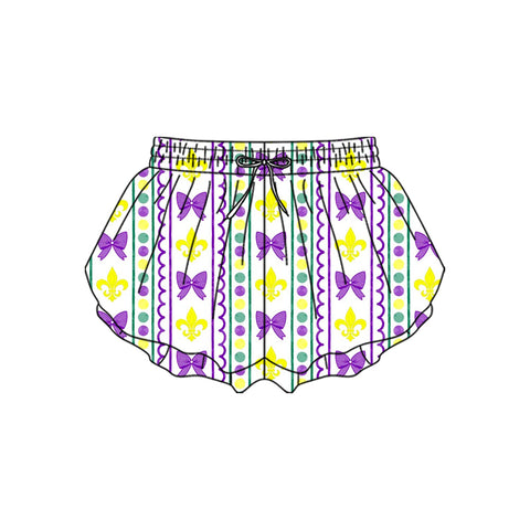 Preorder 11.20 MOQ 5 pcs SS0700 Mardi Gras Yoga Girl's Shorts