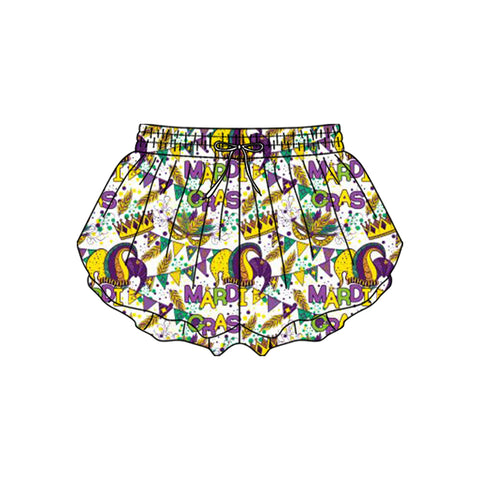 Preorder 11.20 MOQ 5 pcs SS0705 Mardi Gras Masks Yoga Girl's Shorts