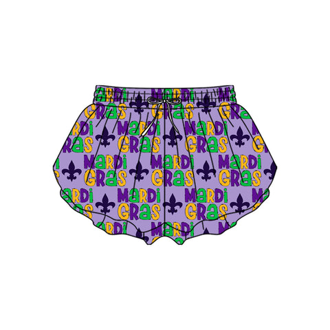 Preorder 11.20 MOQ 5 pcs SS0708 Mardi Gras Yoga Girl's Shorts