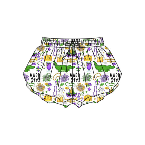 Preorder 11.20 MOQ 5 pcs SS0709 Mardi Gras Yoga Girl's Shorts