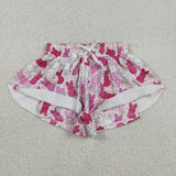 SS0714 Easter Bunny Flower Yoga Girl's Shorts