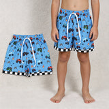 SS0736 Cartoon Car Blue Color Boy's Shorts