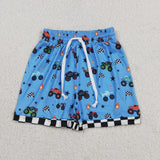 SS0736 Cartoon Car Blue Color Boy's Shorts