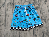 Preorder Samples BSSO1641 Truck Car Flag Star Plaid Boys Shorts Set