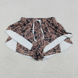 SS0767 Hunting Camo Brown Yoga Adult Women Shorts