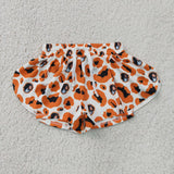 SS0816 University Team Orange Leopard Yoga Girl's Shorts