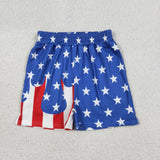 SS0861 4th of July USA Flag Star Stripe Drip Boy's Shorts