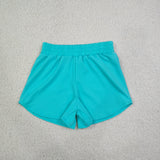 GSSO3771 Solid Mint Color Yoga Girls Shorts Set