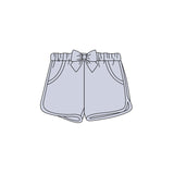 Preorder MOQ 5 pcs Each Color Solid Color Cotton Bows Sports Kids Girls Shorts