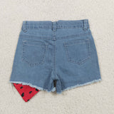 SS0948 Summer Watermelon Denim Girl's Shorts