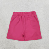 SS0949 Stripe Rose Red Yoga Girl's Shorts