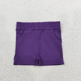 SS0958 Solid Color Purple Yoga Girl's Shorts
