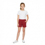 SS0962 Solid Dark Red Yoga Girl's Shorts