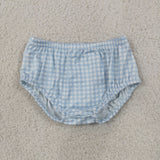 GBO0539 Blue Color Plaid Cute Baby Bummie Diaper Outfits