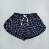 SS0975 Dots Black Yoga Adult Women Shorts