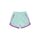 Preorder MOQ 5 pcs GLS0194 Solid Color Purple Pullover Girls Shorts Set