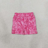 SS0993 Hunting Leaves Rose Red Girl's Shorts