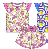 MOQ 5 pcs Custom Style Each Style Baseball Softball Kids Shorts Set
