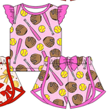 MOQ 5 pcs Custom Style Each Style Baseball Softball Kids Shorts Set