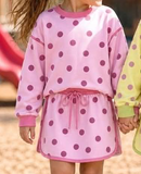 MOQ 5 pcs Custom Style Colorful Dots Cute Girls Skorts Set
