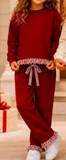 MOQ 5 pcs Custom Style Colorful Stripe Ruffles Girls Outfits