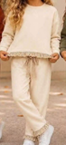 MOQ 5 pcs Custom Style Colorful Stripe Ruffles Girls Outfits