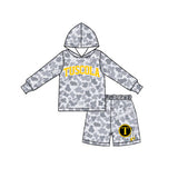 MOQ 5 pcs Custom Style School Team Camo Boy Hoodie Shorts Set