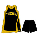 MOQ 5 pcs Custom Style School Team Dots Yoga Dress Girls Shorts Set