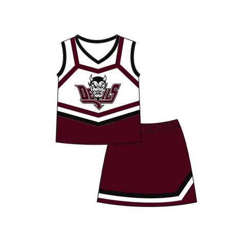MOQ 5 pcs Custom Style Each Style Team Cheer Girls Skorts Set