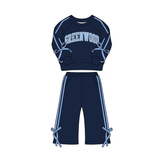 MOQ 5 pcs Custom Style School Team Stripe Girls Outfits