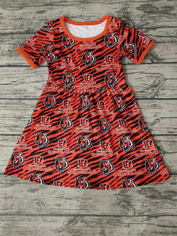 MOQ 8 pcs Custom Style Bengals Girl Dress