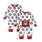 MOQ 8 pcs Custom Style Georgia School Team Boy baby zip sleeper