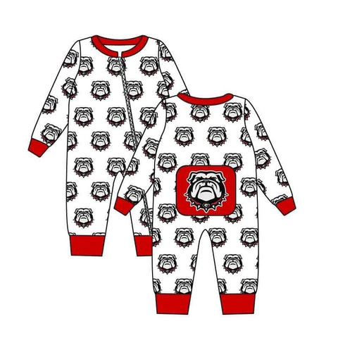 MOQ 8 pcs Custom Style Georgia School Team Boy baby zip sleeper