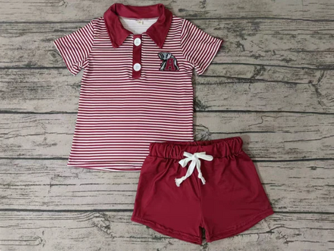MOQ 8 pcs Custom Style No MOQ ALABAMA Team Boys Shorts Set