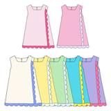 Preorder MOQ 5 Pcs Each Style Solid Color Scallop Edge Yoga Girls Dress