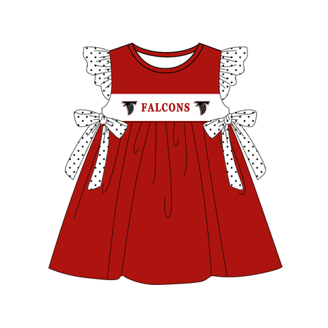 MOQ 8 pcs Custom Style No MOQ FALCONS Team Girl Dress